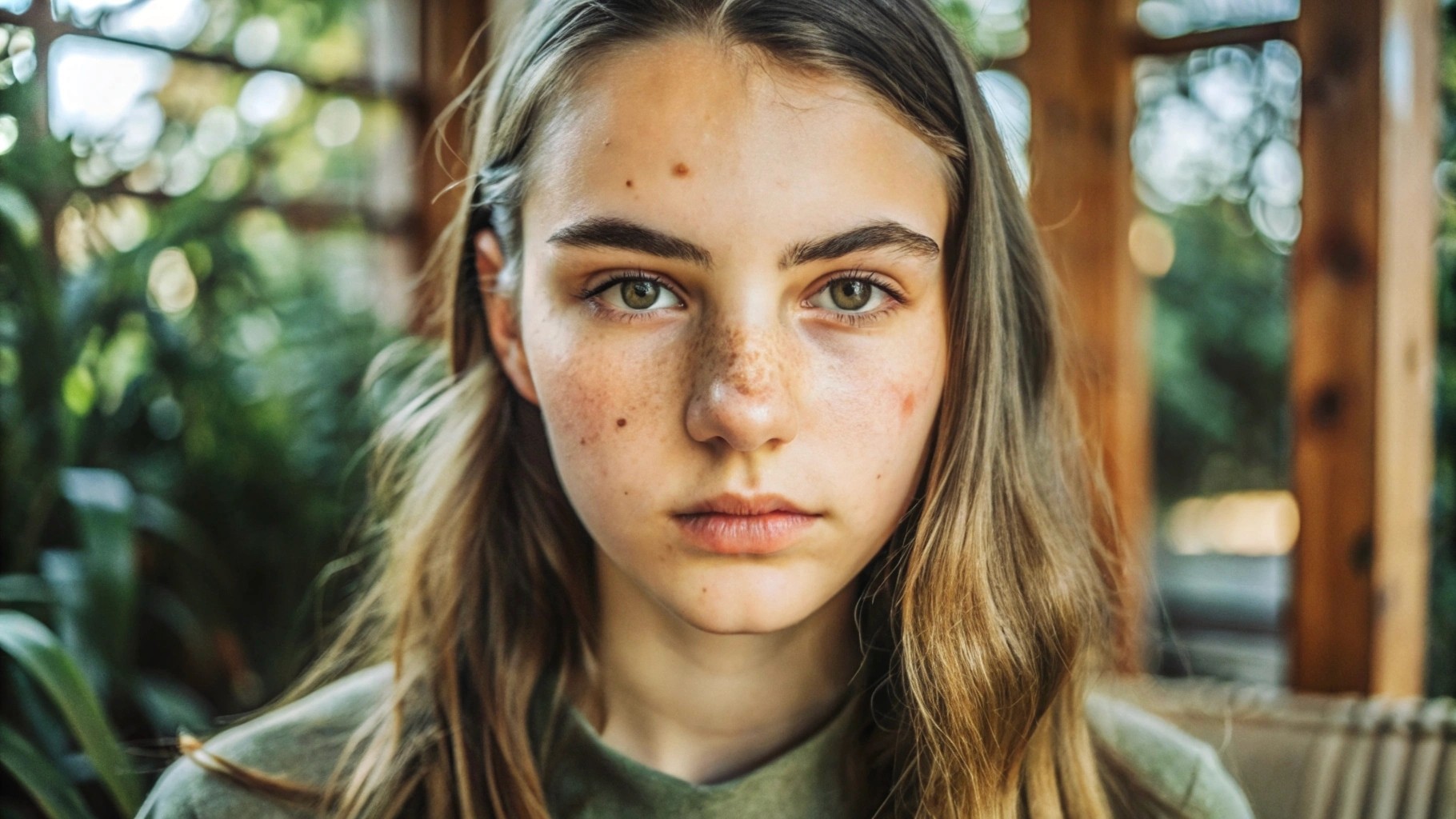 16-years old girl with acne