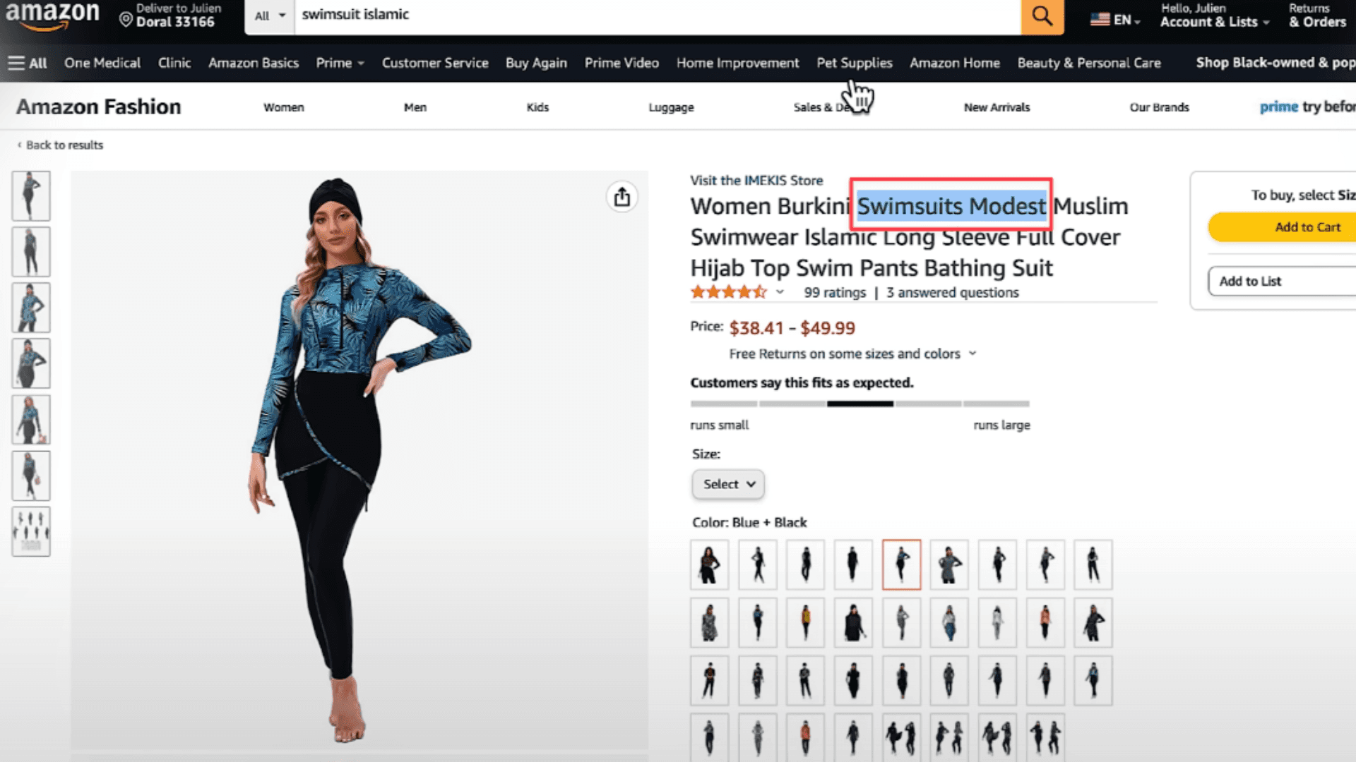 Le terme "modeste swimsuit" est un marché considérable