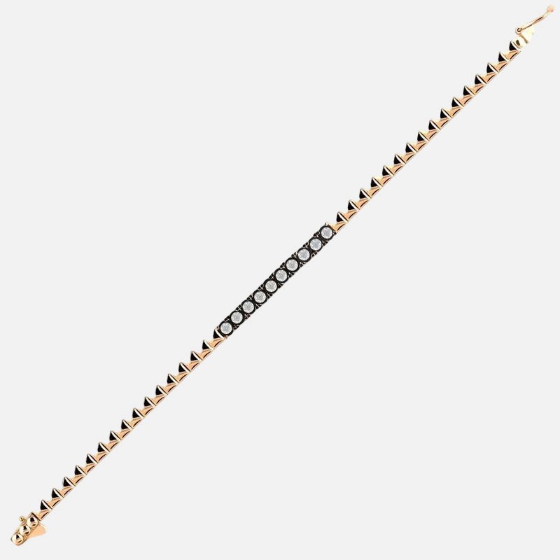 Assos 0.05 Karat Elmas Fantezi Bileklik 8 Ayar Pembe Altın