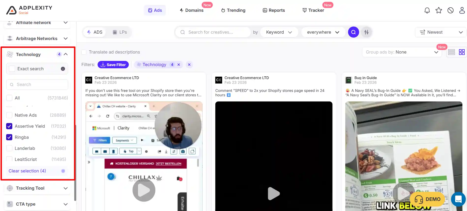 Advanced Technology Detection in Adplexity Social
