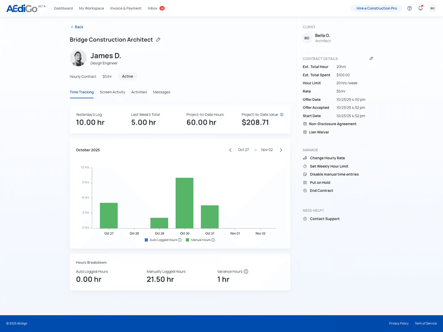 aedigo-freelancer-project-page-screenshot