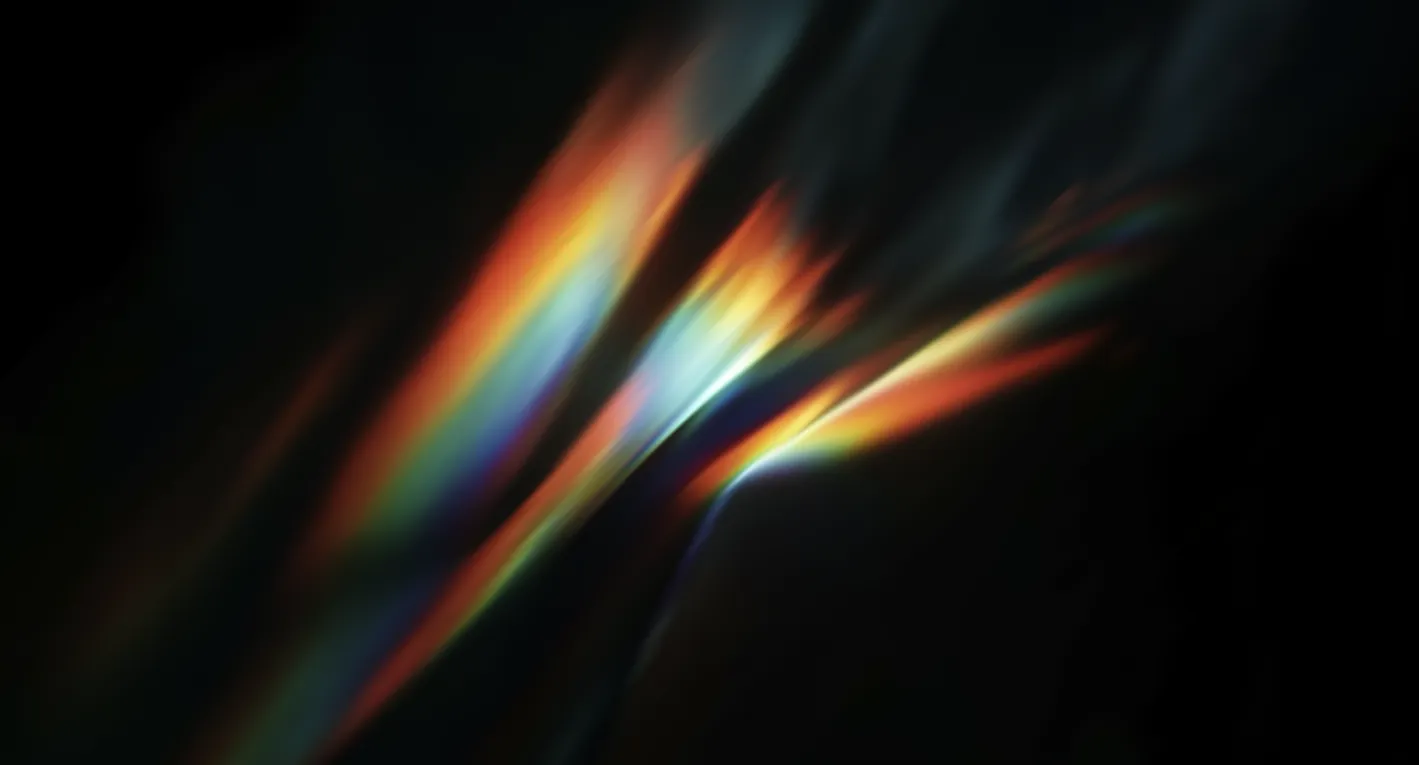 an abstract painting of blue and red colors