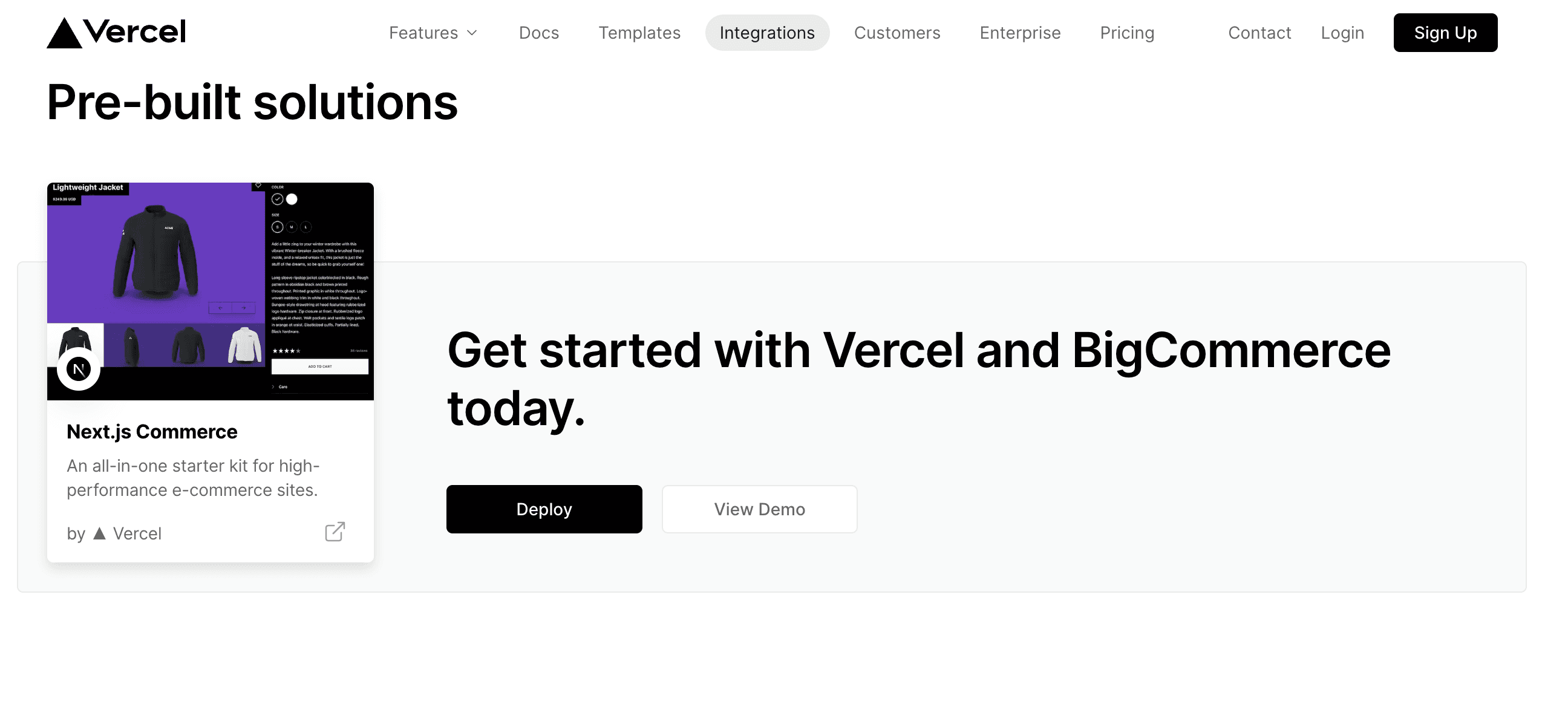 headless ecommerce with vercel and rally and bigcommerce