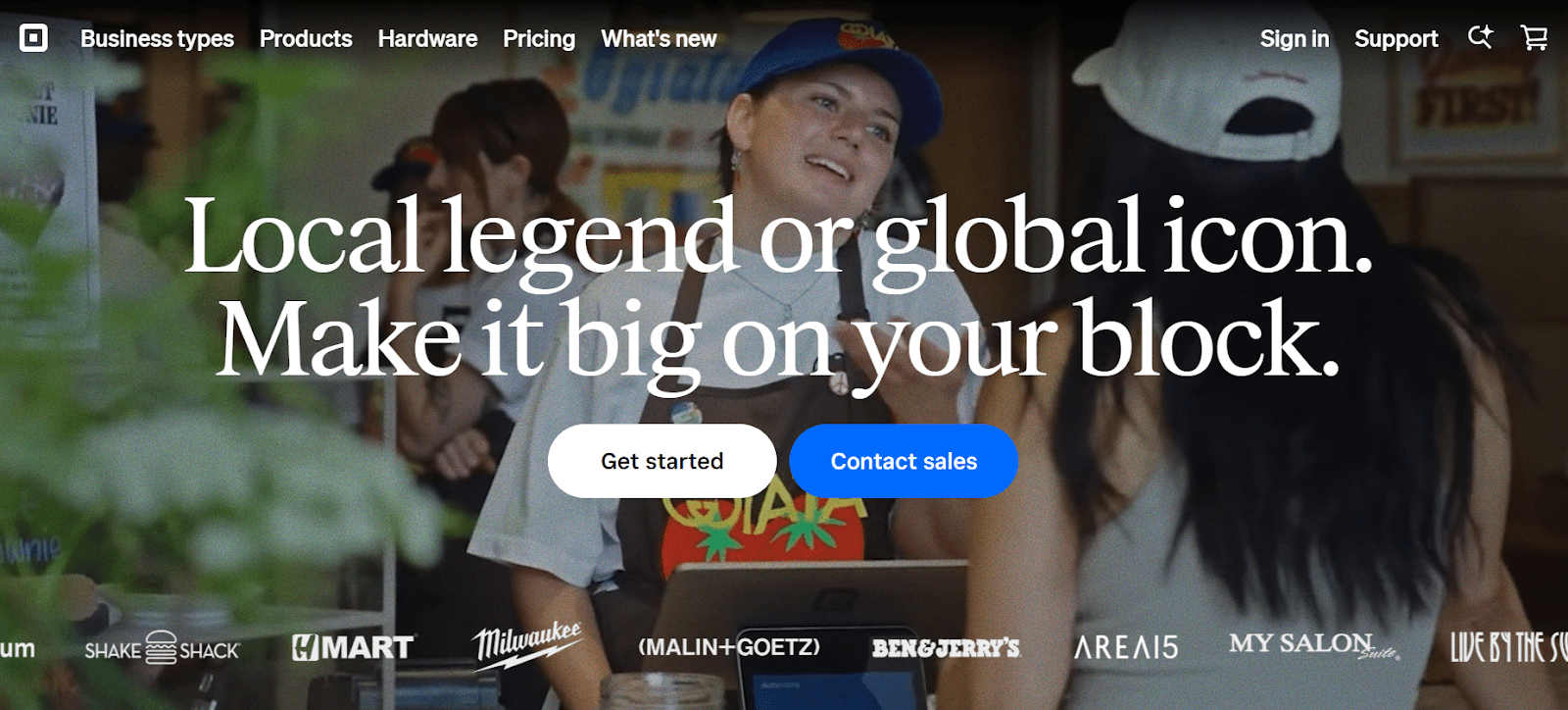 Image showing the homepage of Square for Med Spas