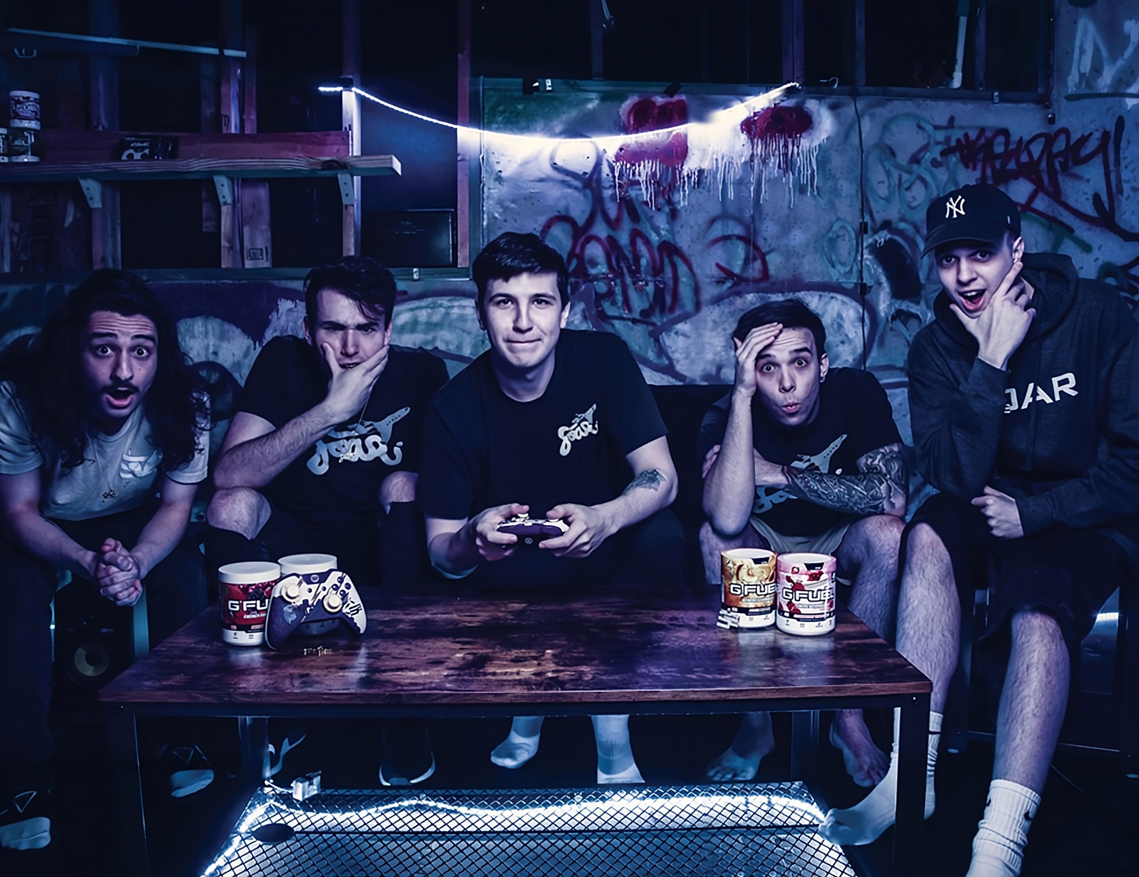 turned on black quadcopter drone