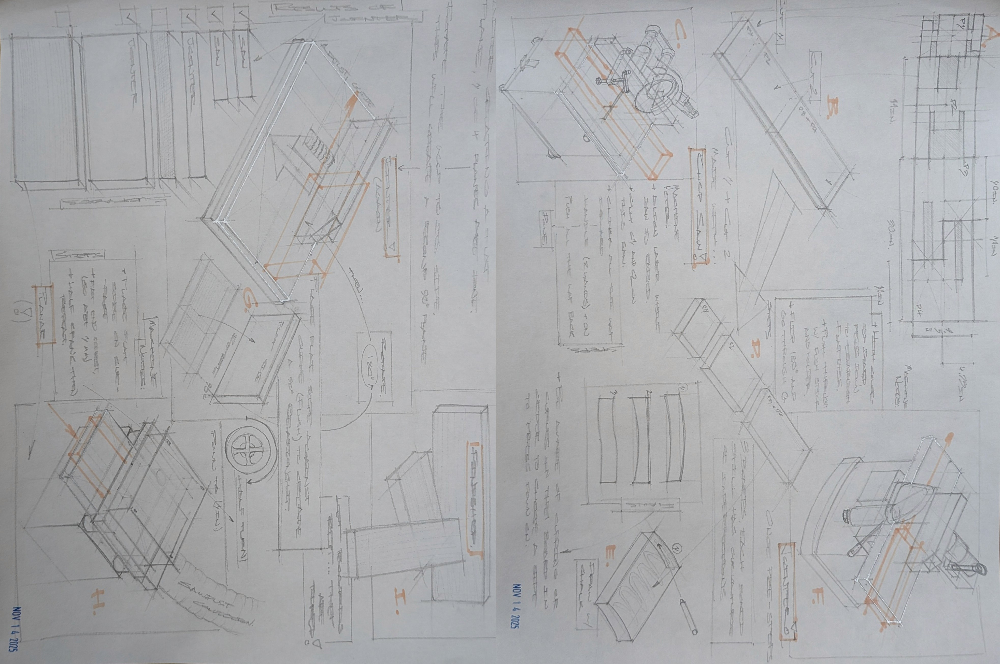 Stool Process Documentation Sketches