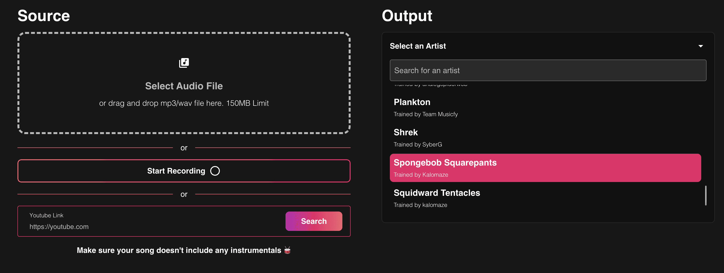 musicfy dashboard ai