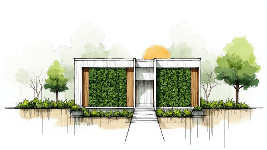 Sustainable Green Front Elevation