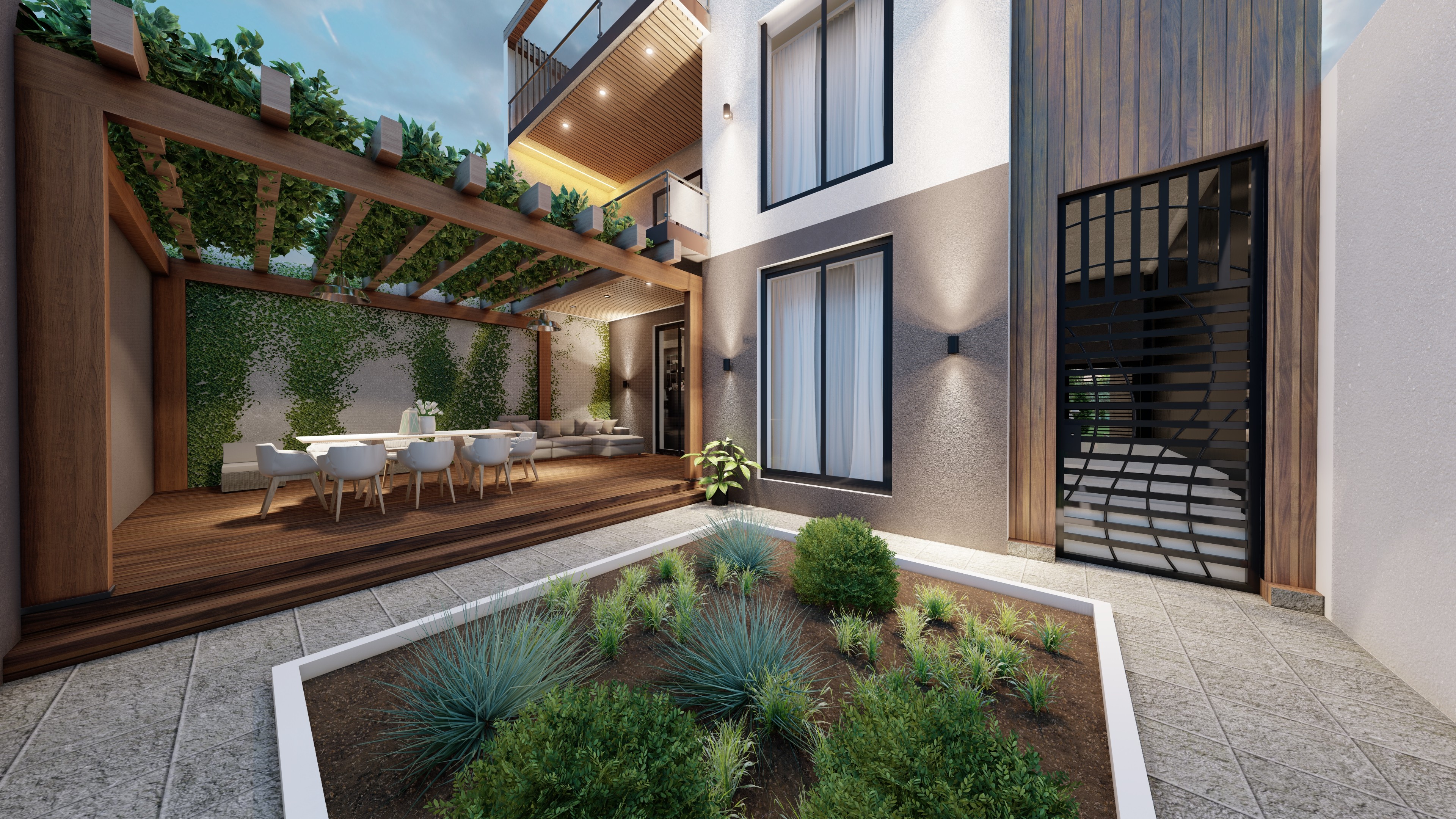 Архитектурный рендер коттеджного посёлка Дурмень