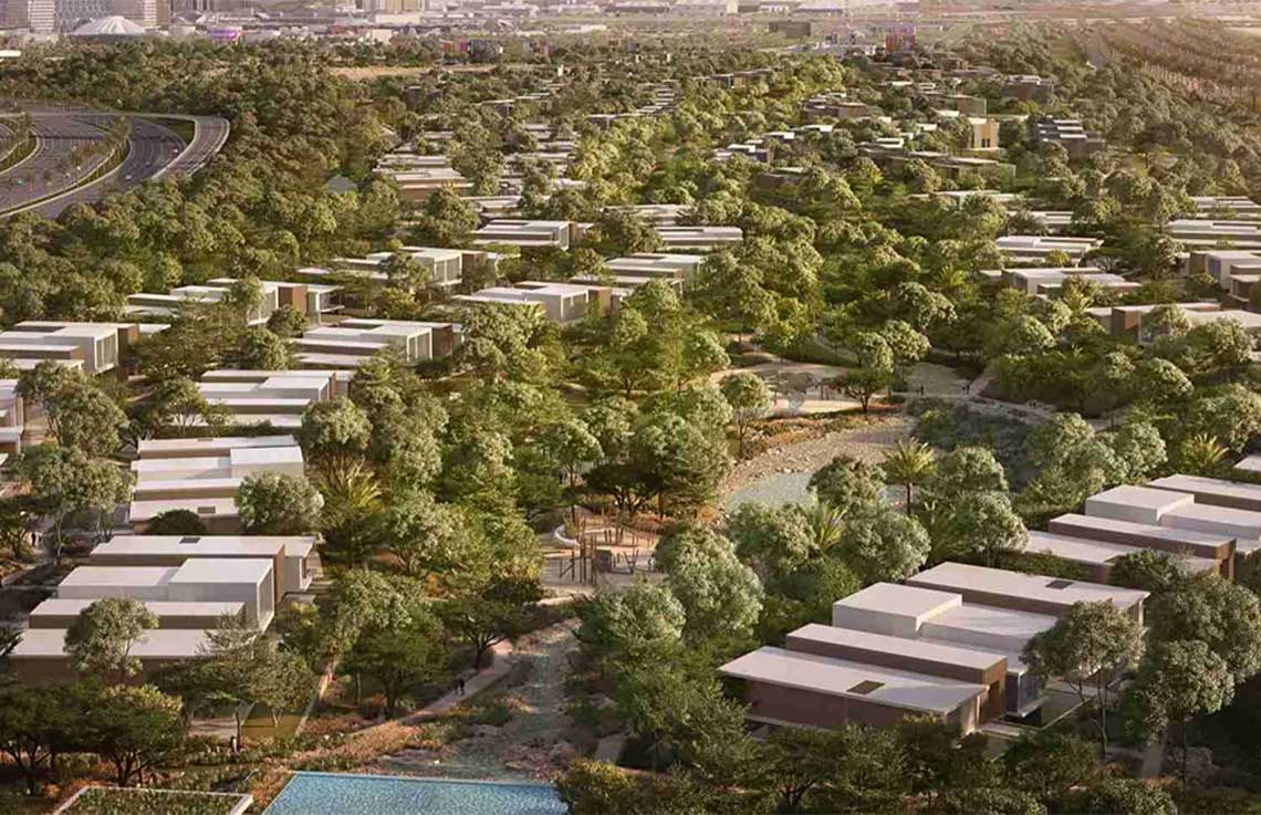 Expo Valley villas and townhouses aerial view