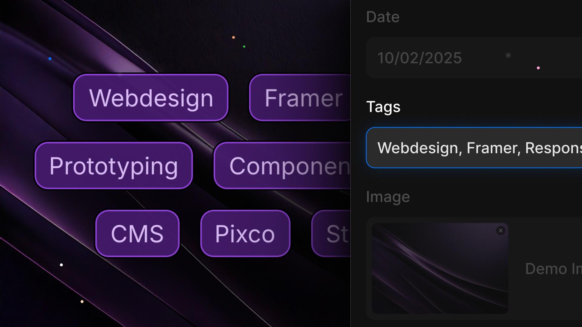 Tags Organizer from Framer CMS Plain Text Field