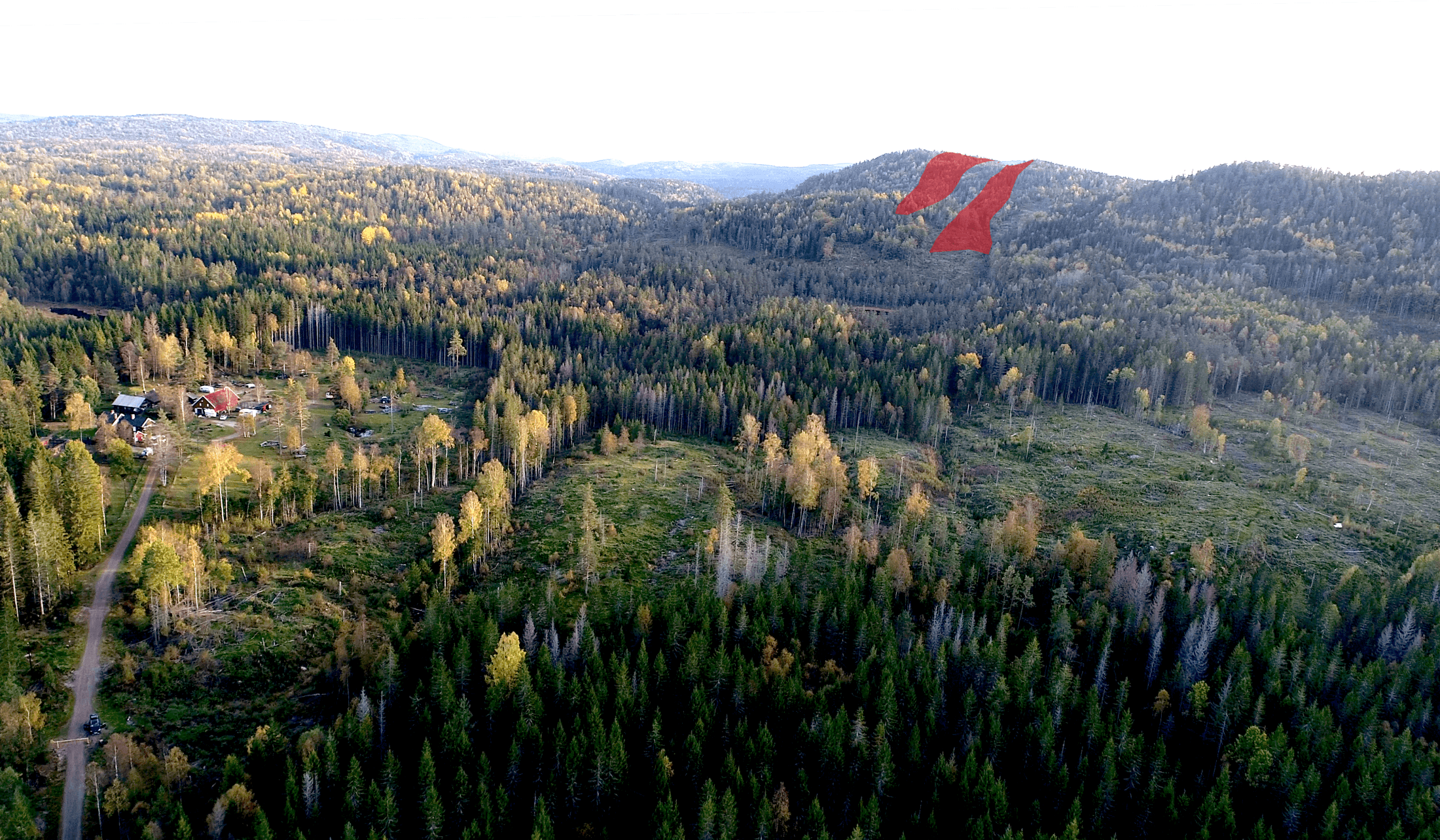 Sæteråsen with highlighted deposit