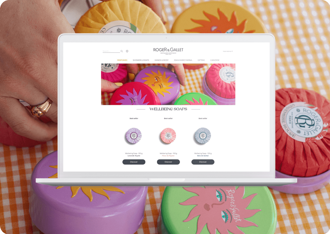 Roger & Gallet's website featuring their collaboration with artist Bodil Jane