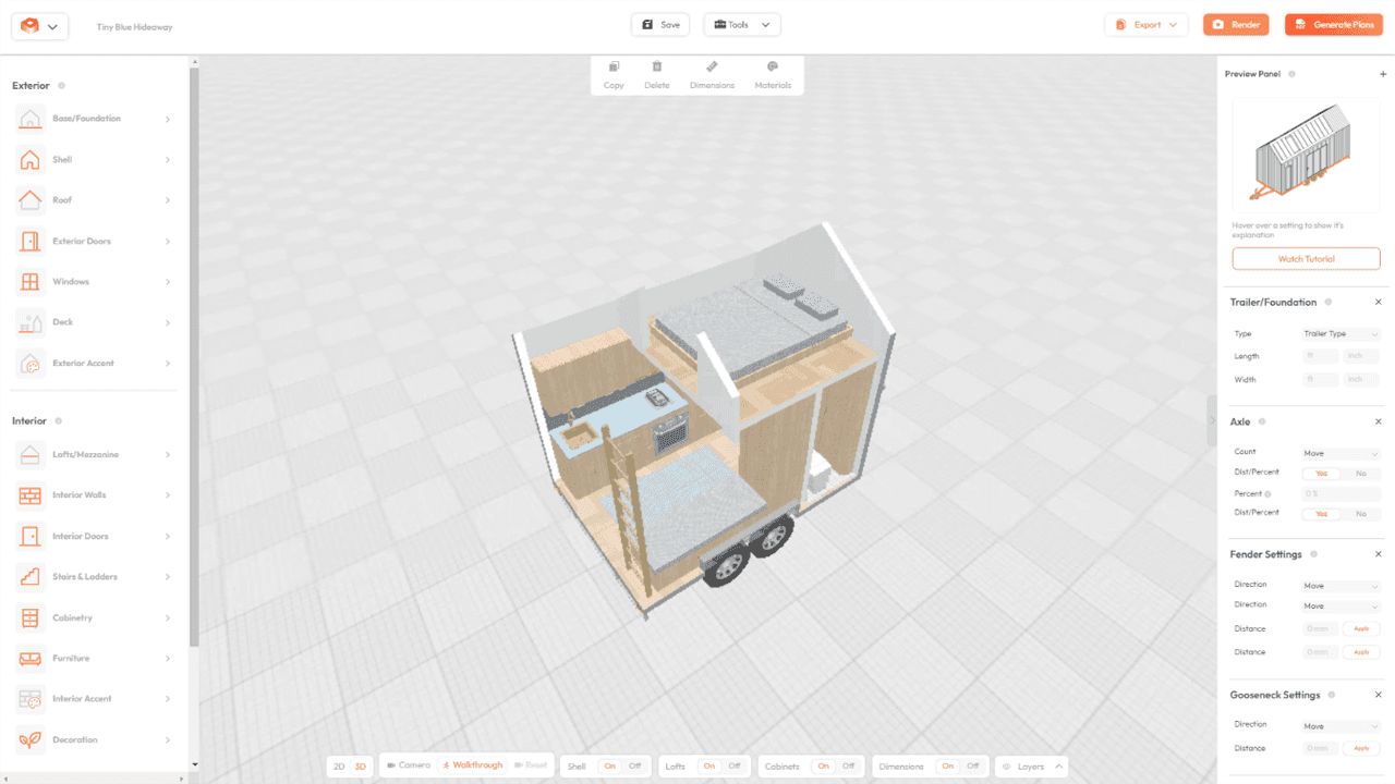 8x12 tiny house in tiny house design software