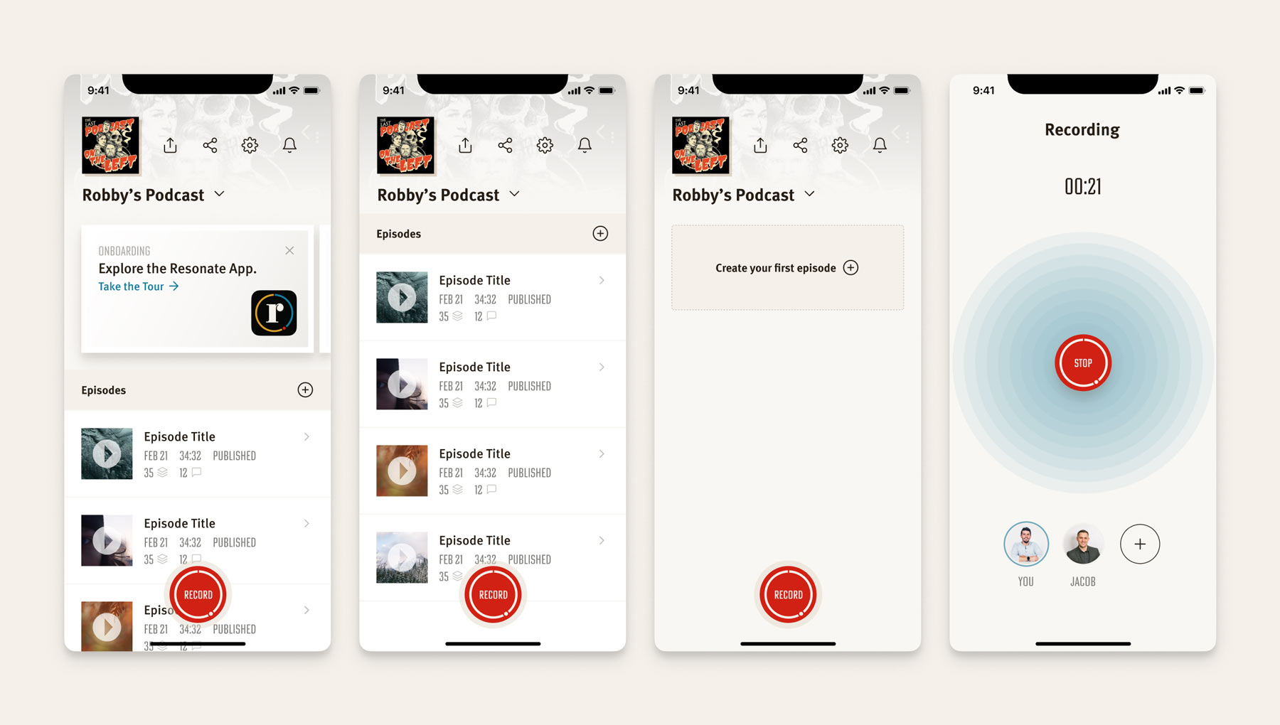 Image of higher fidelity iOS app wireframes