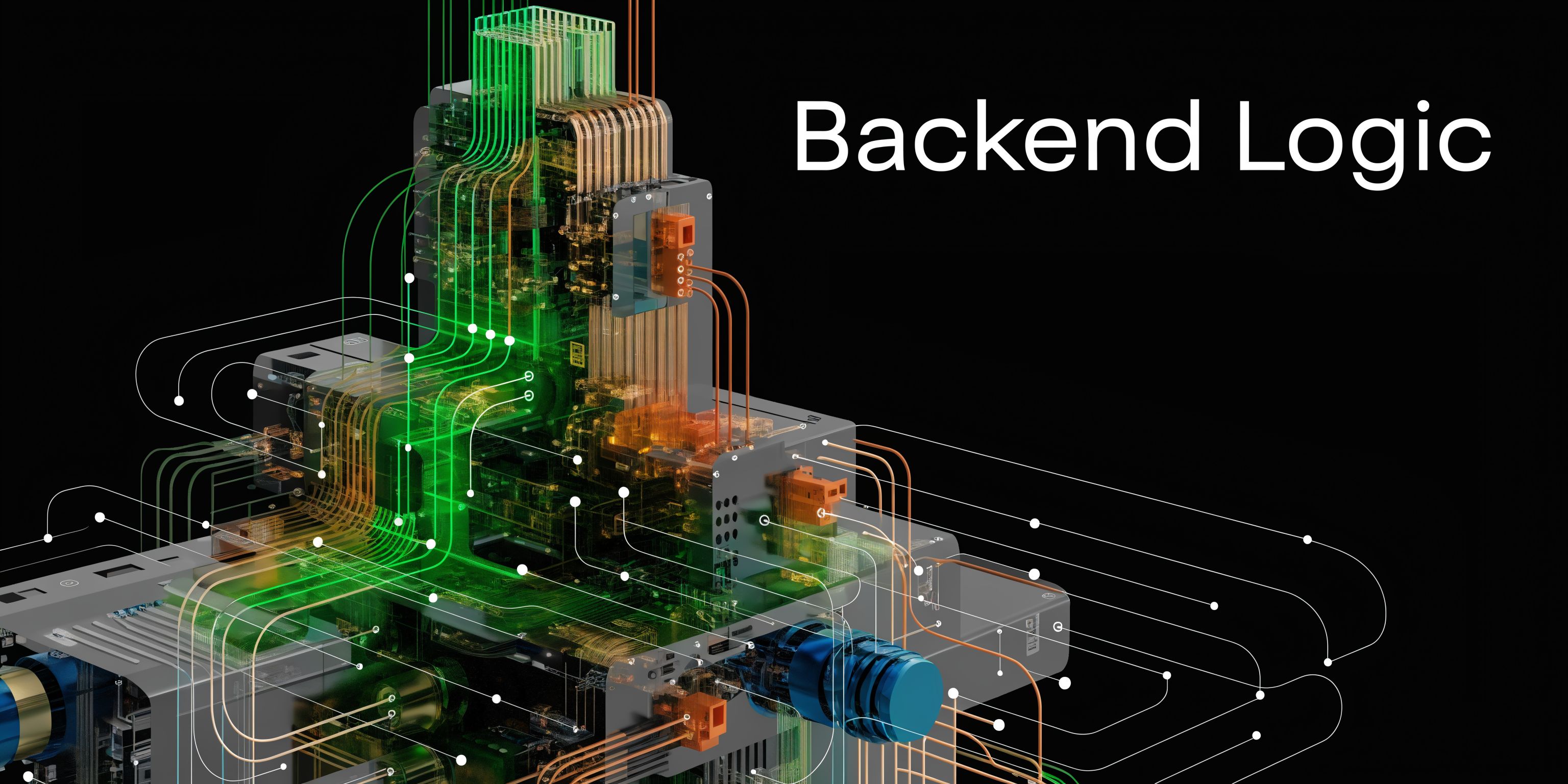 An abstract, high-tech conceptual visualization of digital infrastructure, complex data pathways, and server architecture.