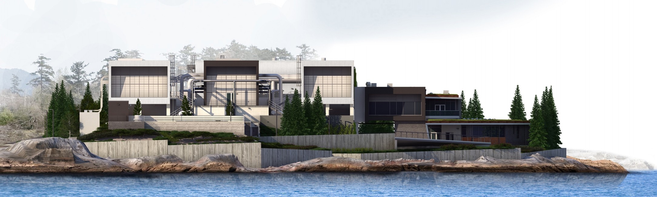 Rendered Image of Mcloughlin Point Waste Water Treatment Plant