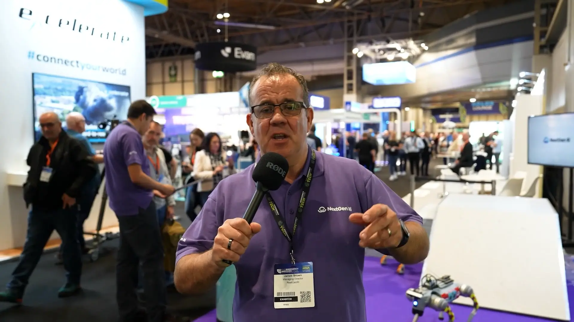 Cinematic exhibition video production at UK technology event