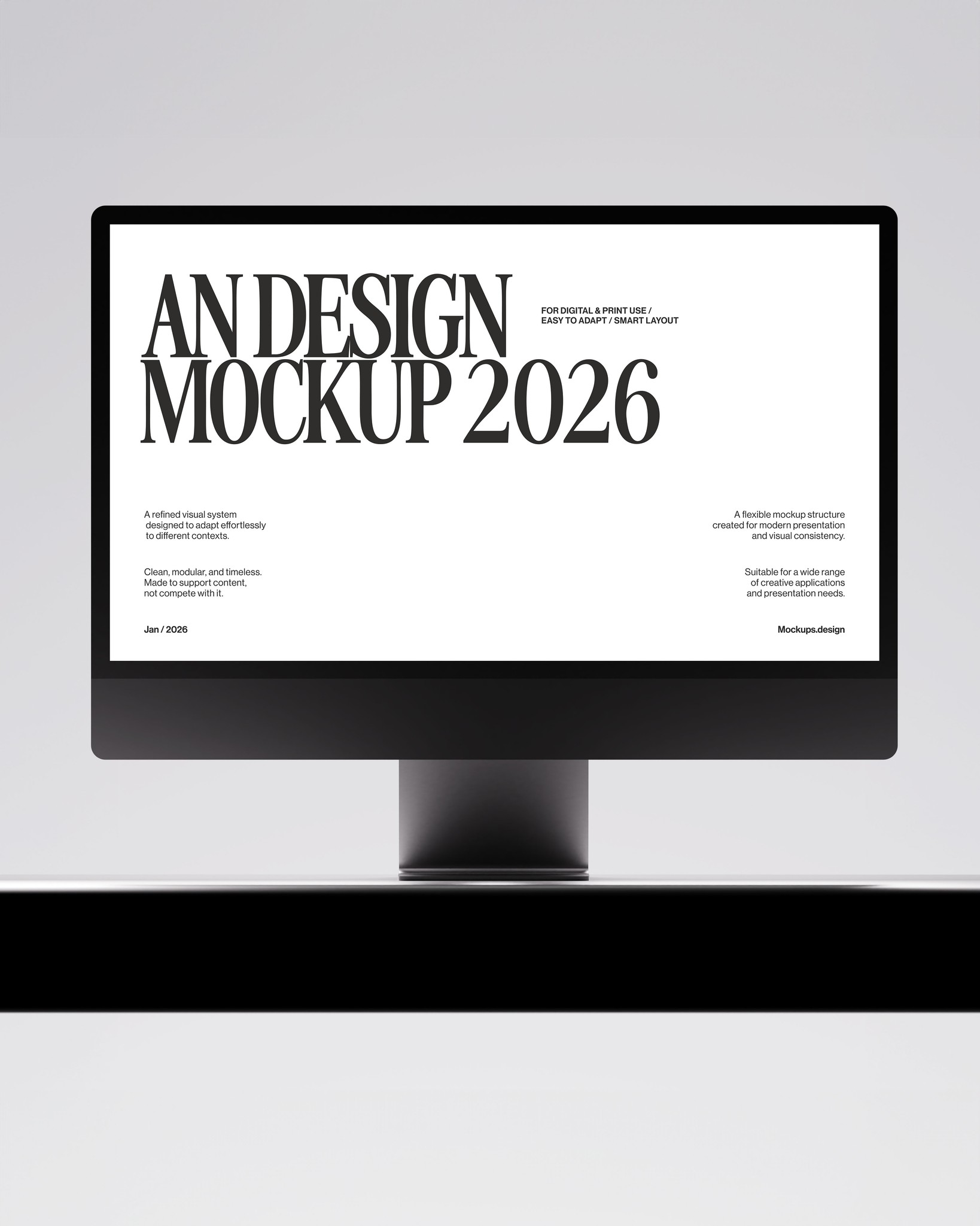 Display mockup with clean minimal background, modern presentation