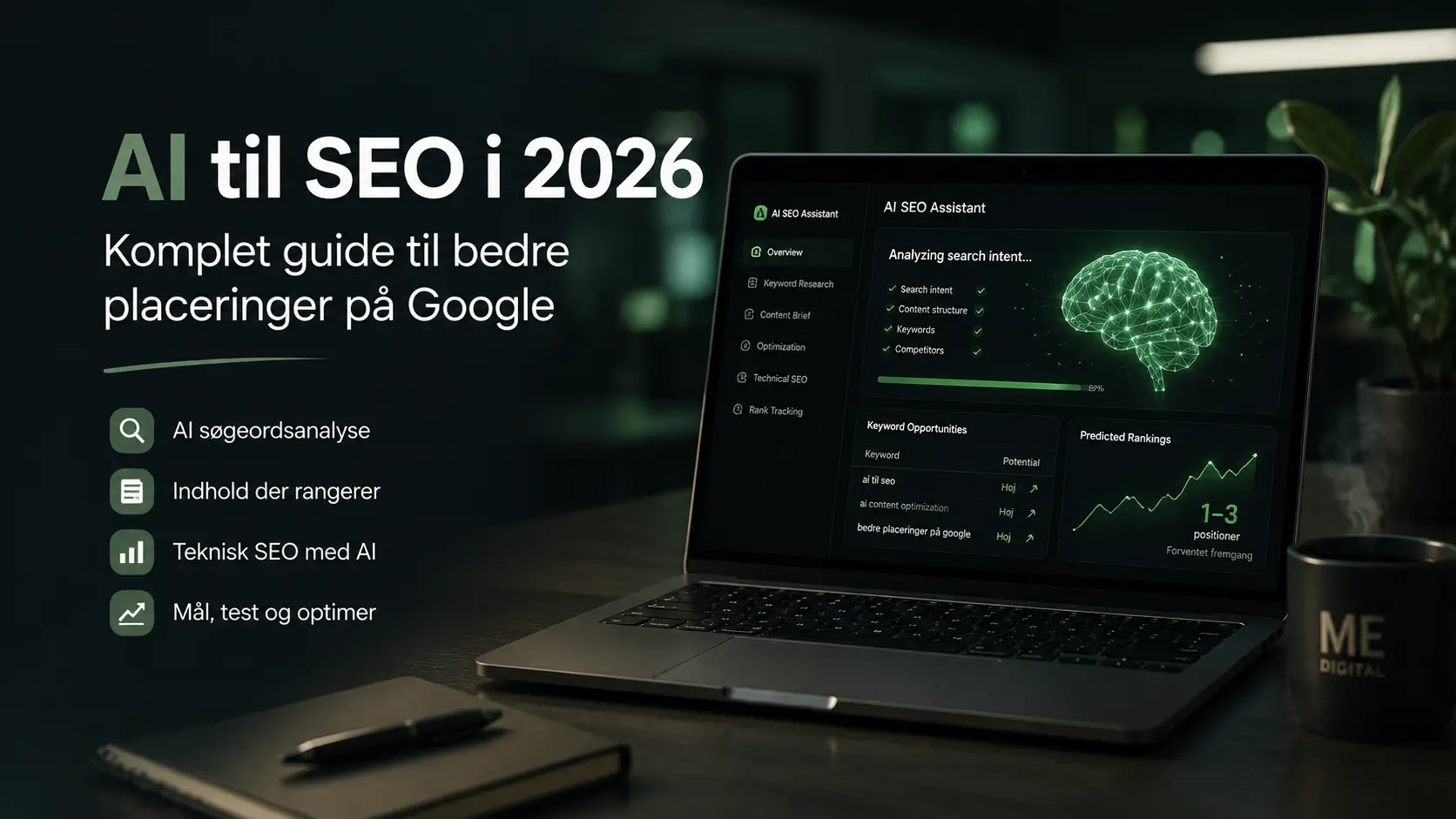 AI til SEO i 2026 – brug kunstig intelligens til bedre placeringer på Google