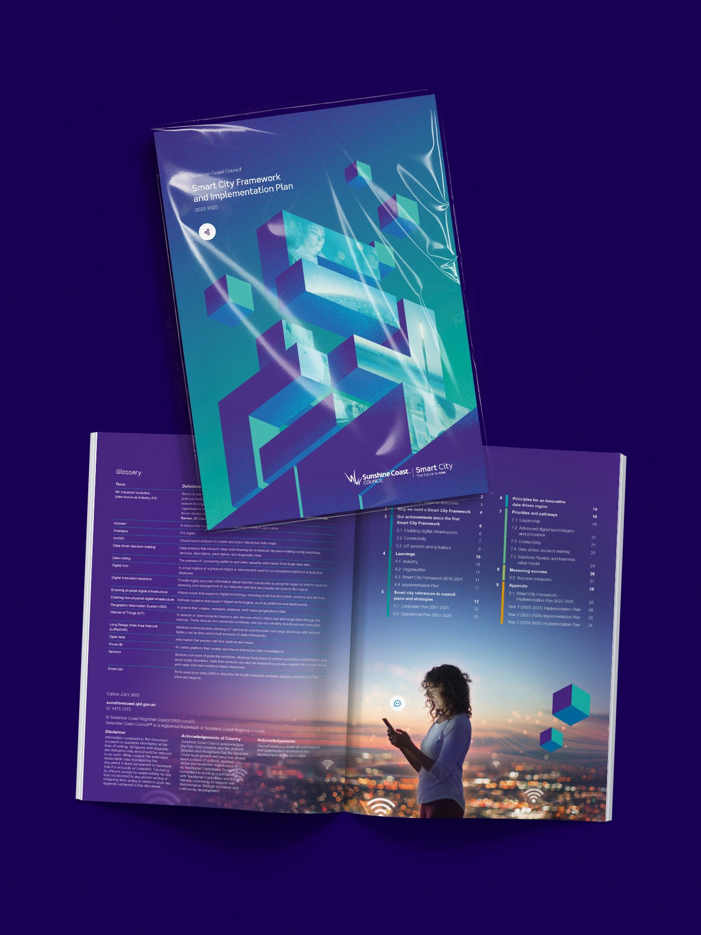Local government council publication for a smart city framework and implementation plan
