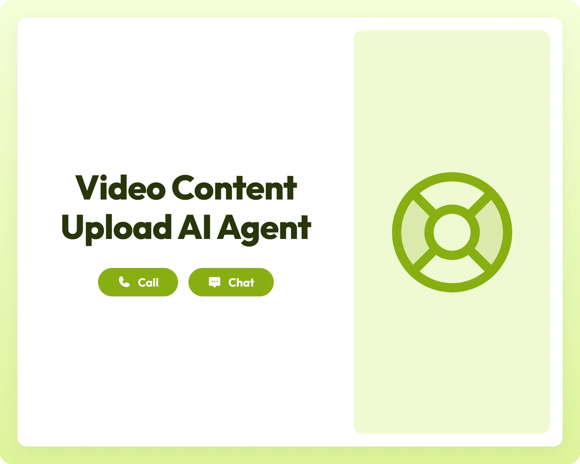 ai customer support agent offers call and chat help with a lifeline symbol