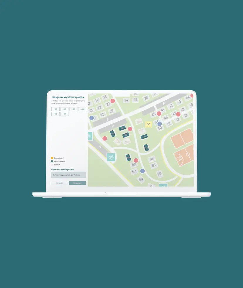 Campingplattegrond interface van Roan