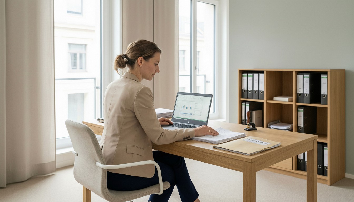 Notarin bei der Buchhaltung