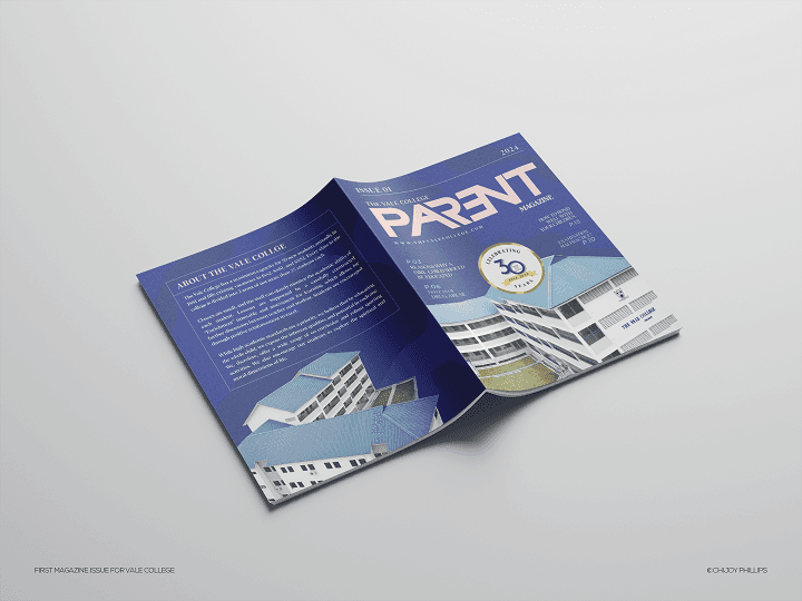 The Vale College Parent-Teacher Magezine - First Edition - Front & Back Cover Designs