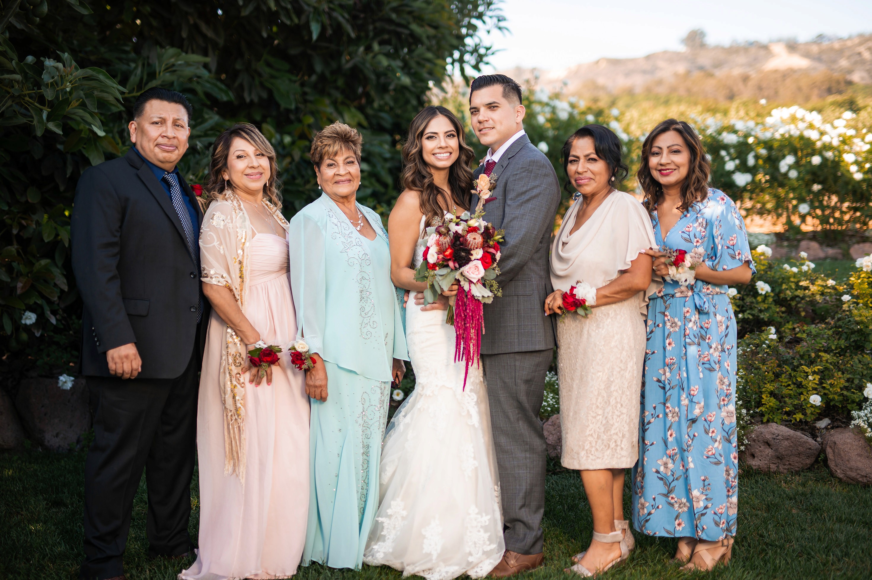 Family wedding portraits at Gerry Ranch in Santa Rosa Valley