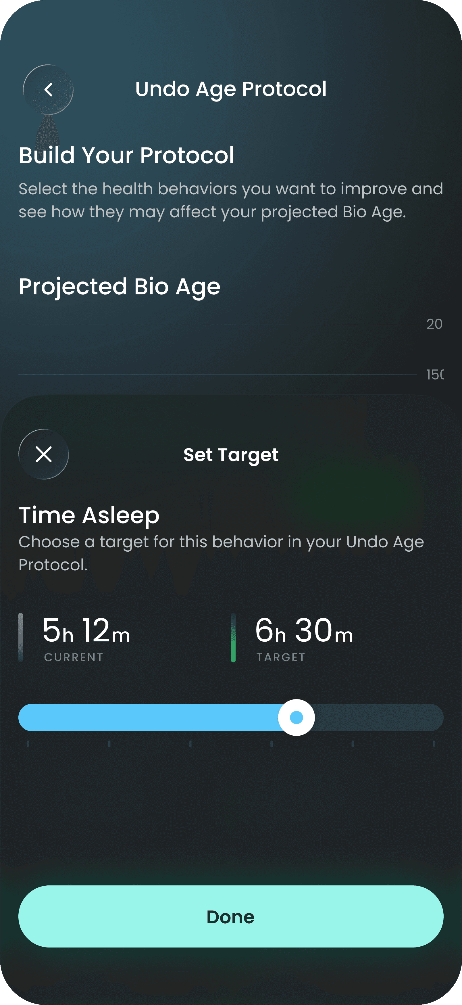 Time Asleep target