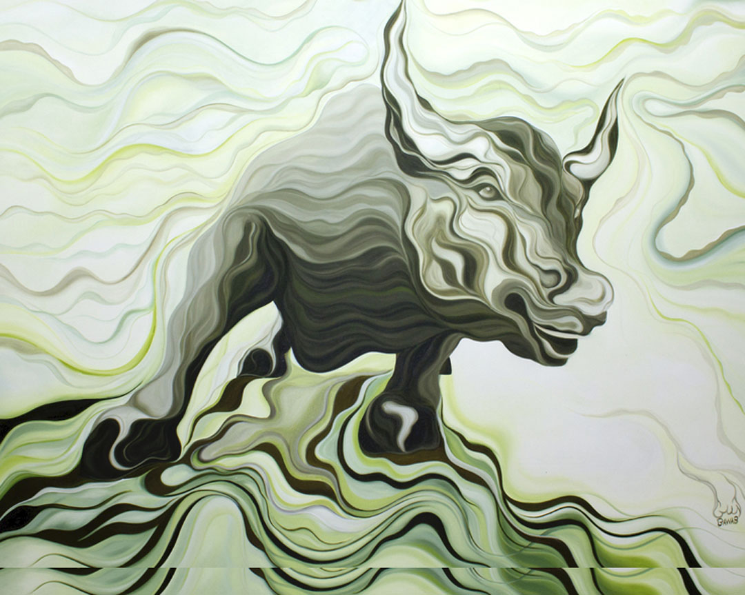 Girl with glasses look up