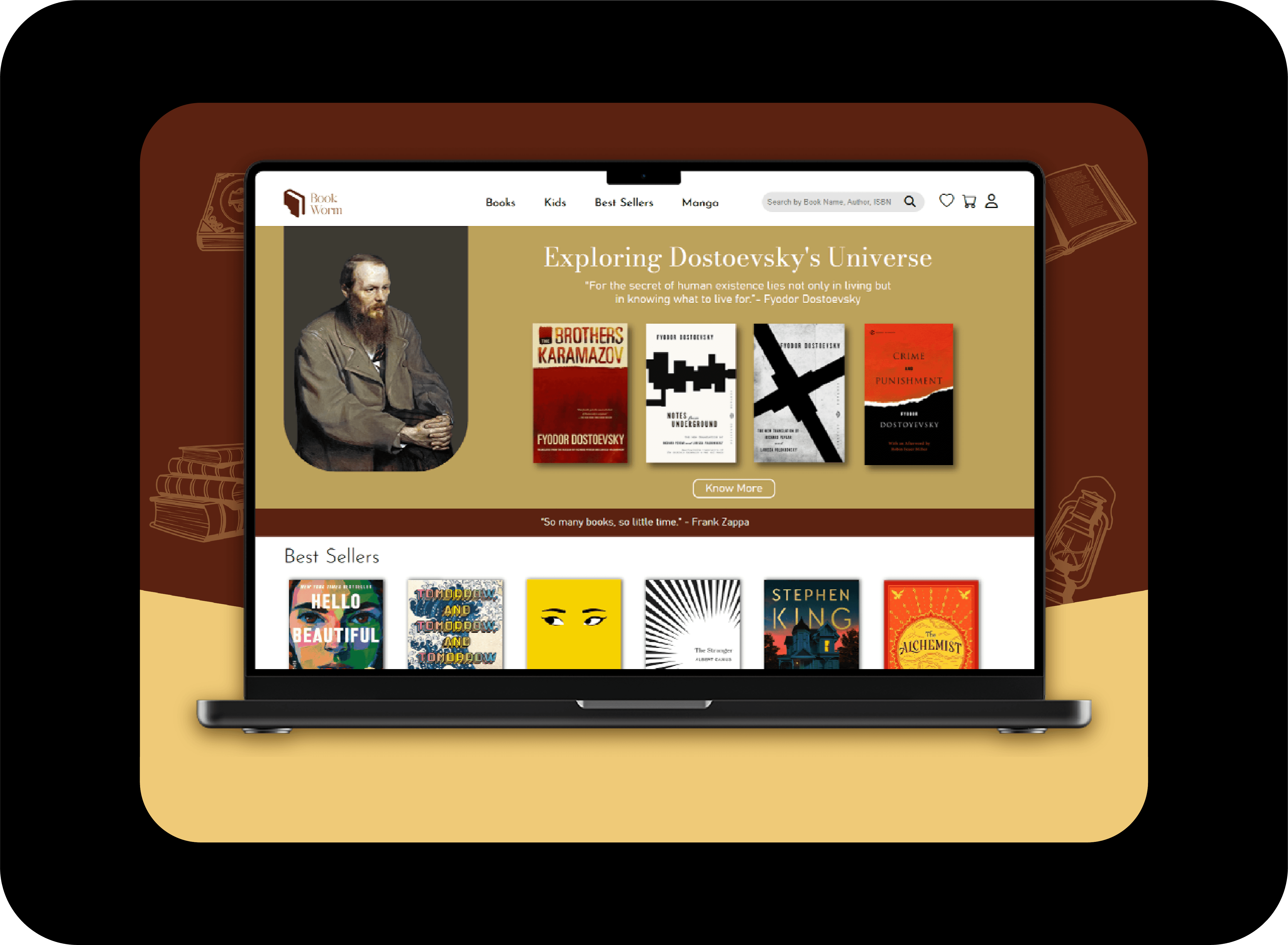 Book Worm Website Homepage