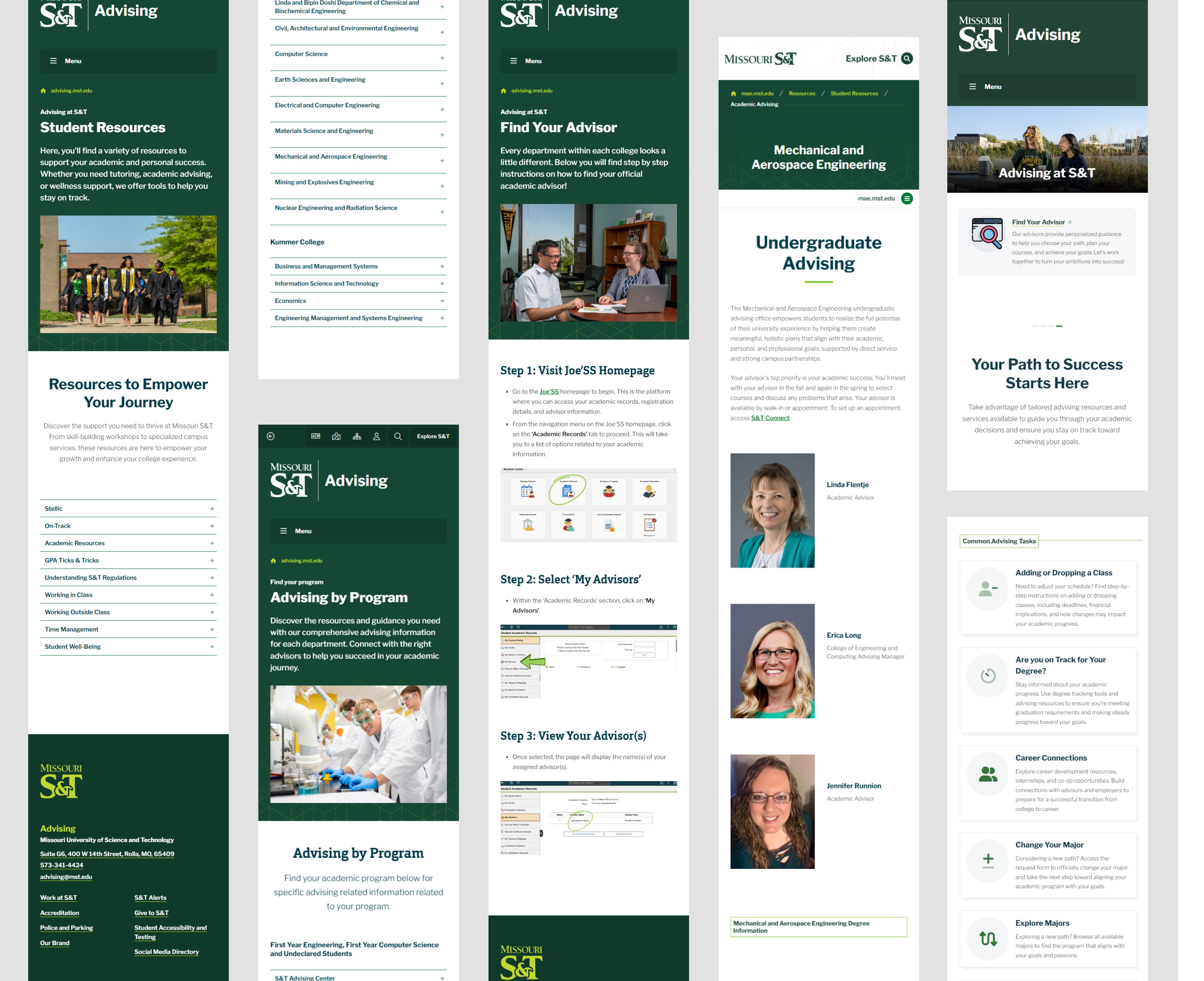 mobile pages screenshots