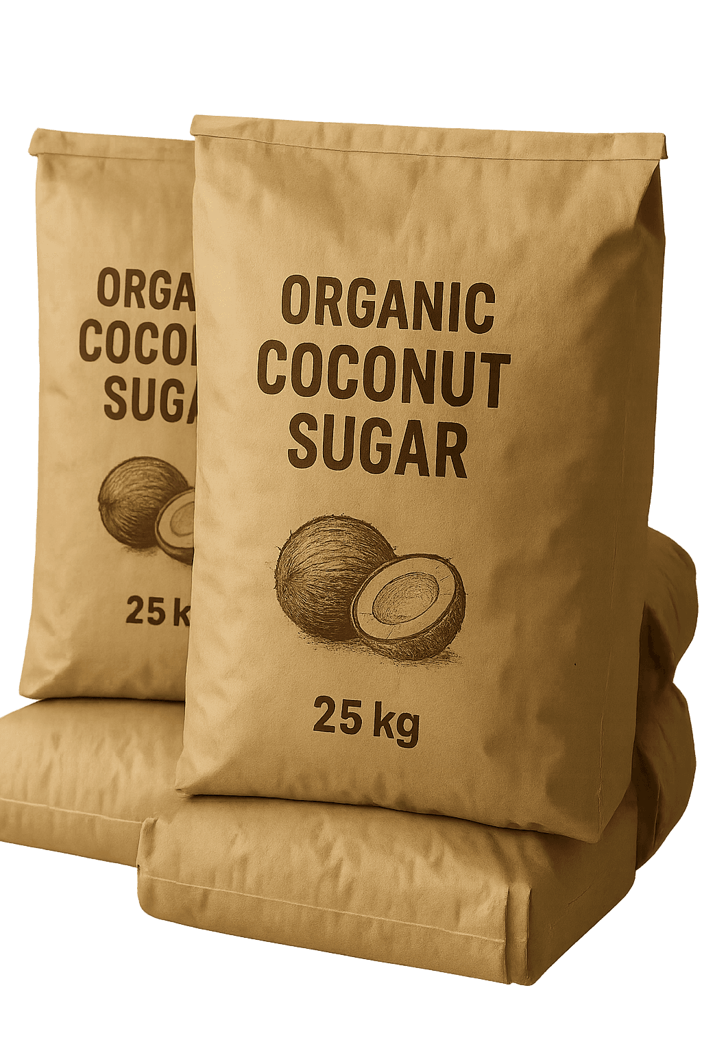 Organic Coconut Sugar Paper Bag 25 kg with inner plastic