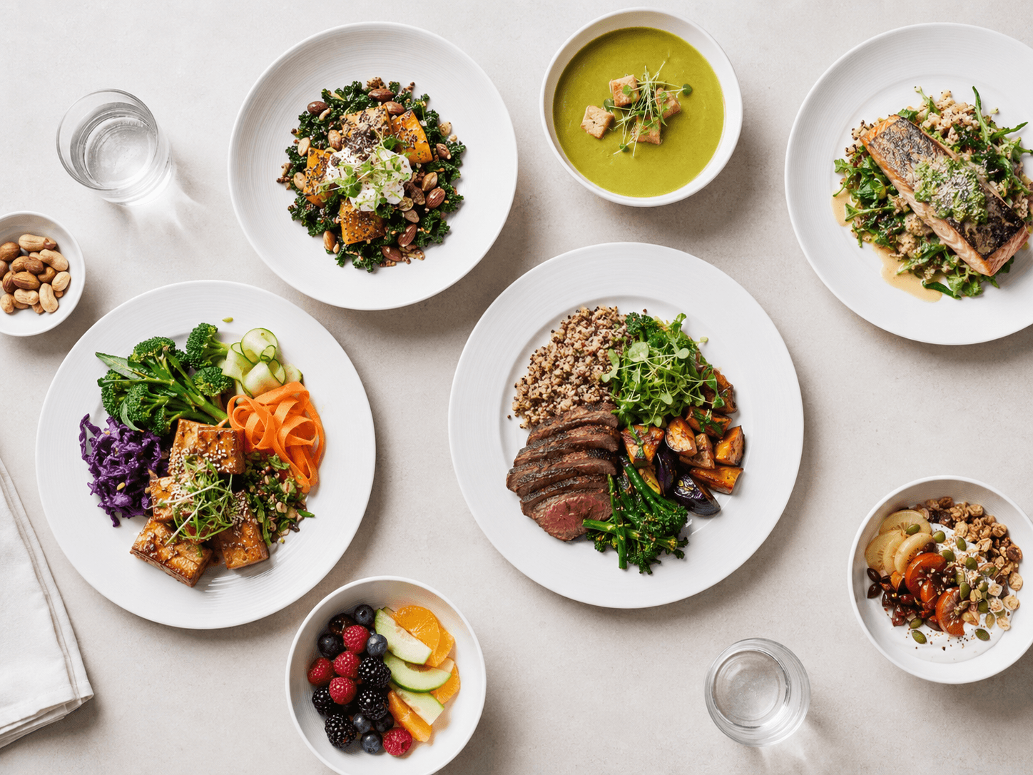 Cardápio de alimentação corporativa como benefício com opções para restrições alimentare