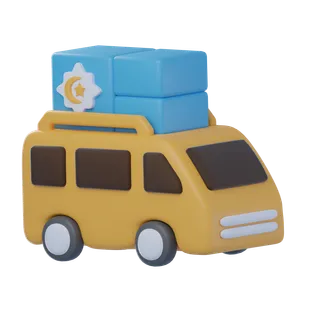 Free 3D delivery van icon for Ramadan