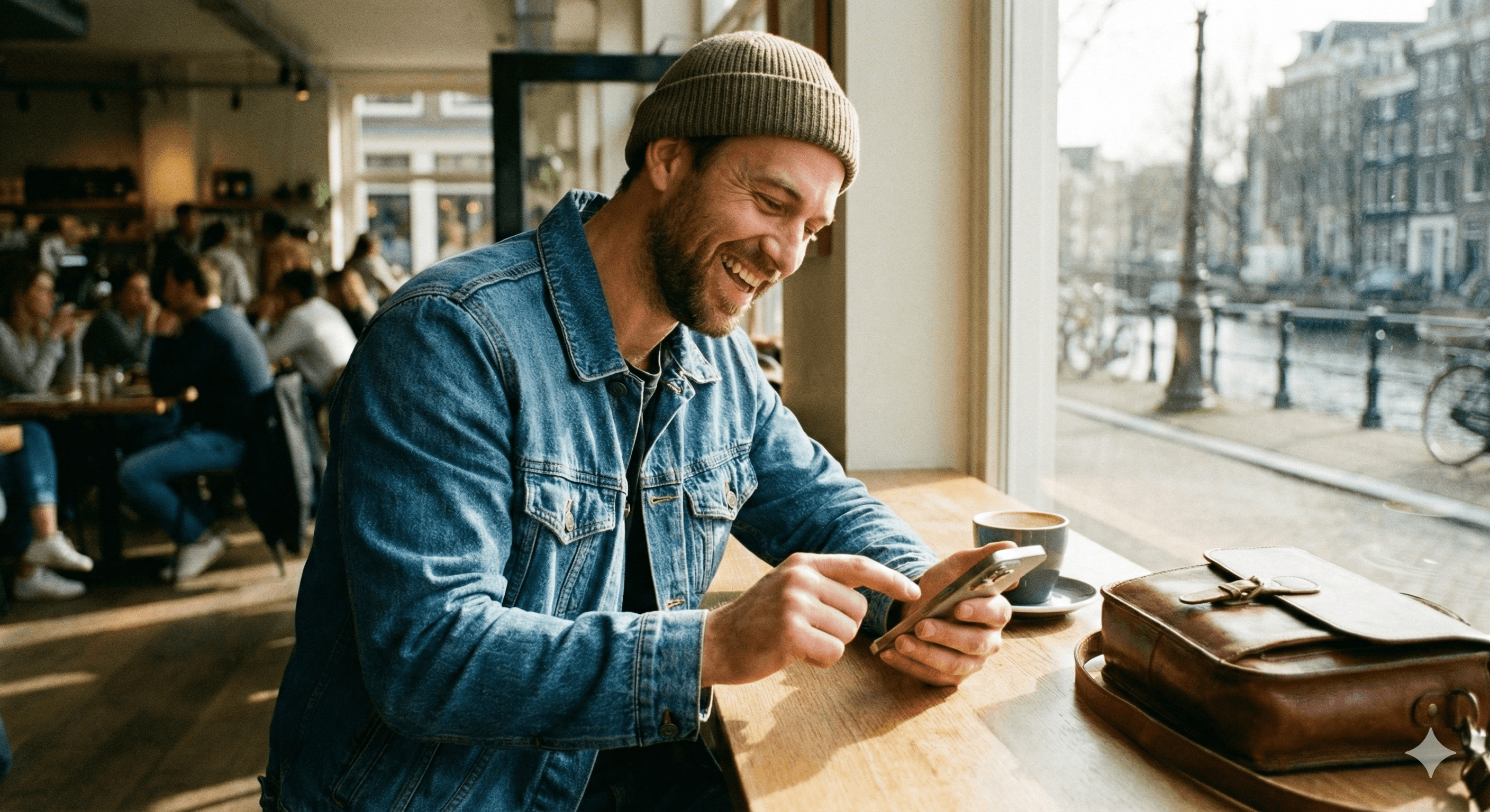 iemand die zit te appen