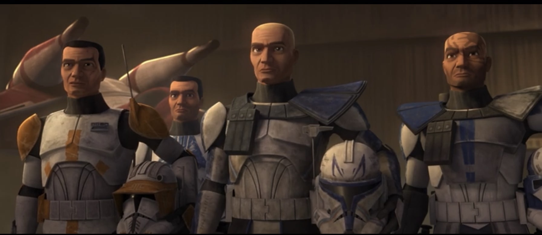 Clone troops featuring Commanders Cody, Rex, and more