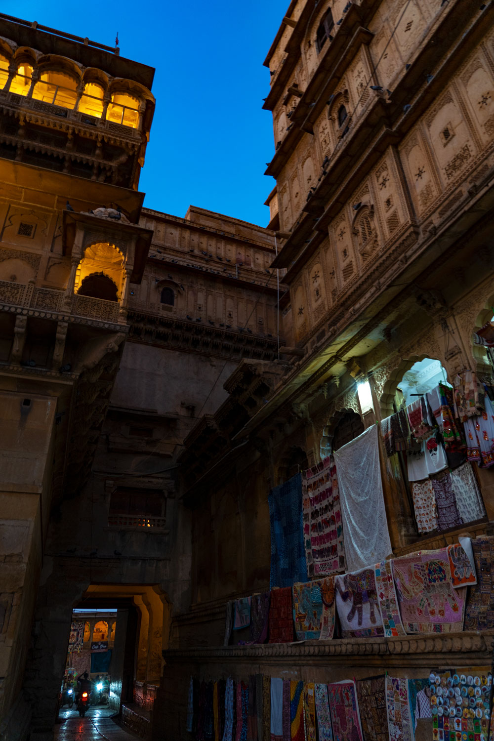 The internal road of the citadel in Jaisalmer Fort, in the indian region of Rajasthan