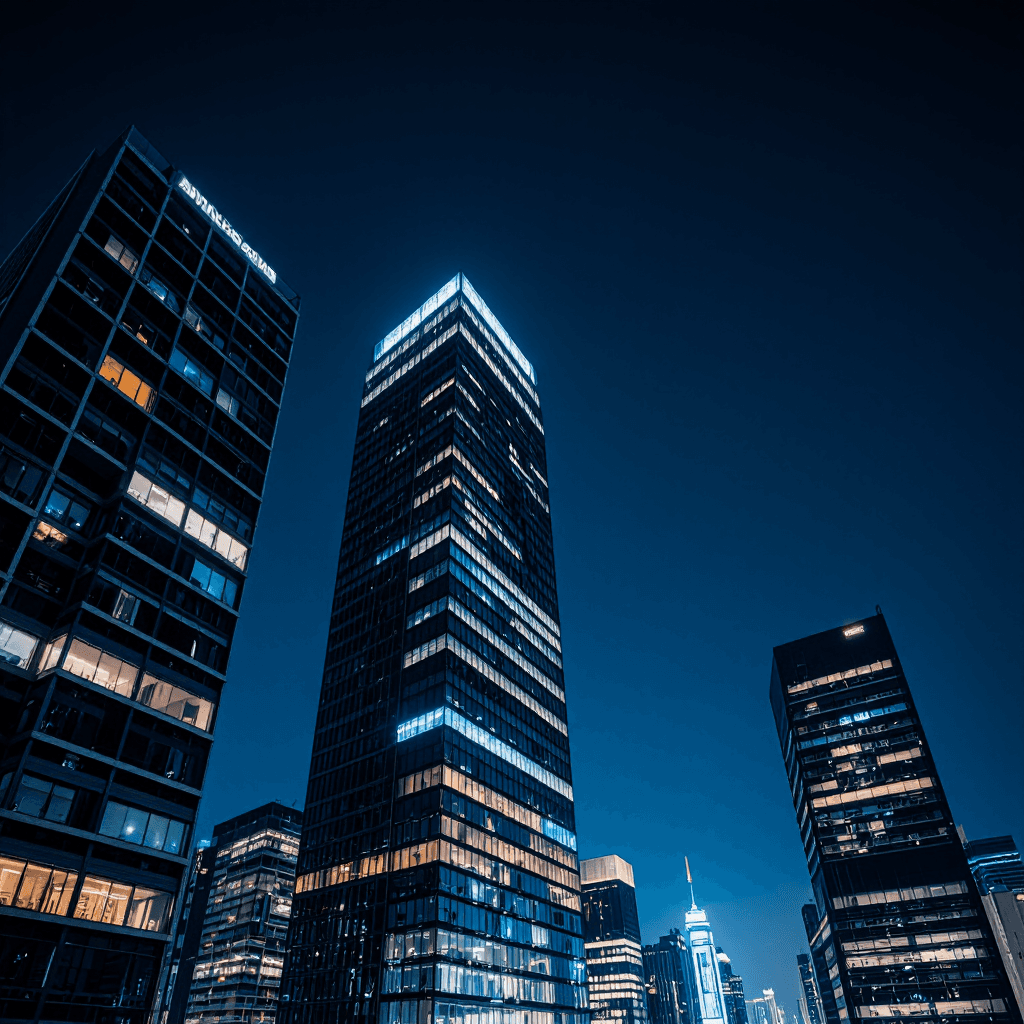 product photography of a set of high-rise buildings