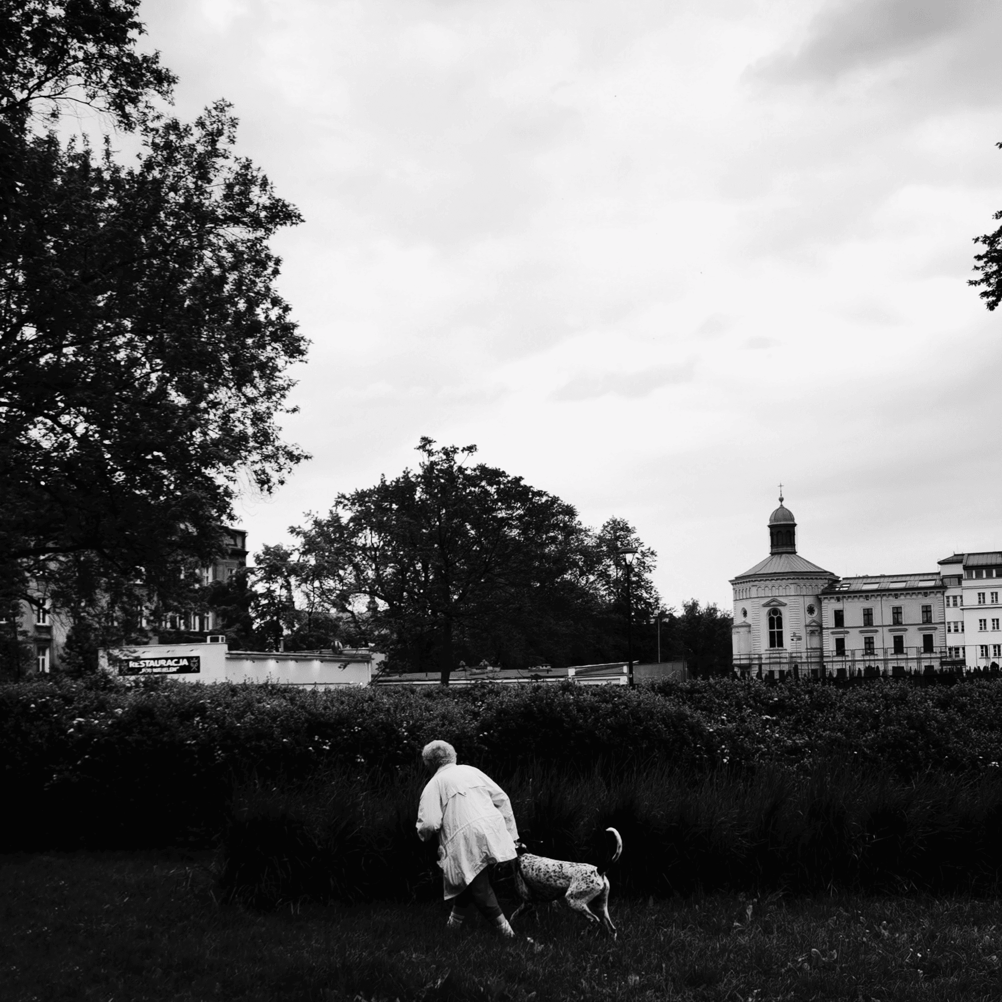 Person sitting on a ledge overlooking New York City skyline