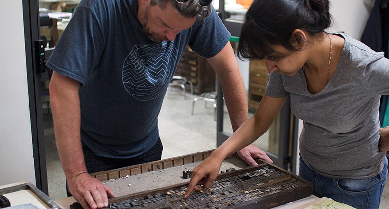 metal letter press