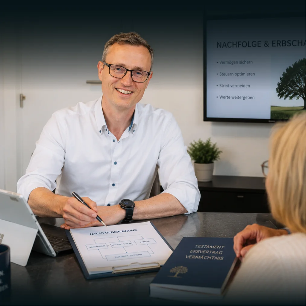 Beratungsgespräch zur Unternehmensnachfolge in der Kanzlei