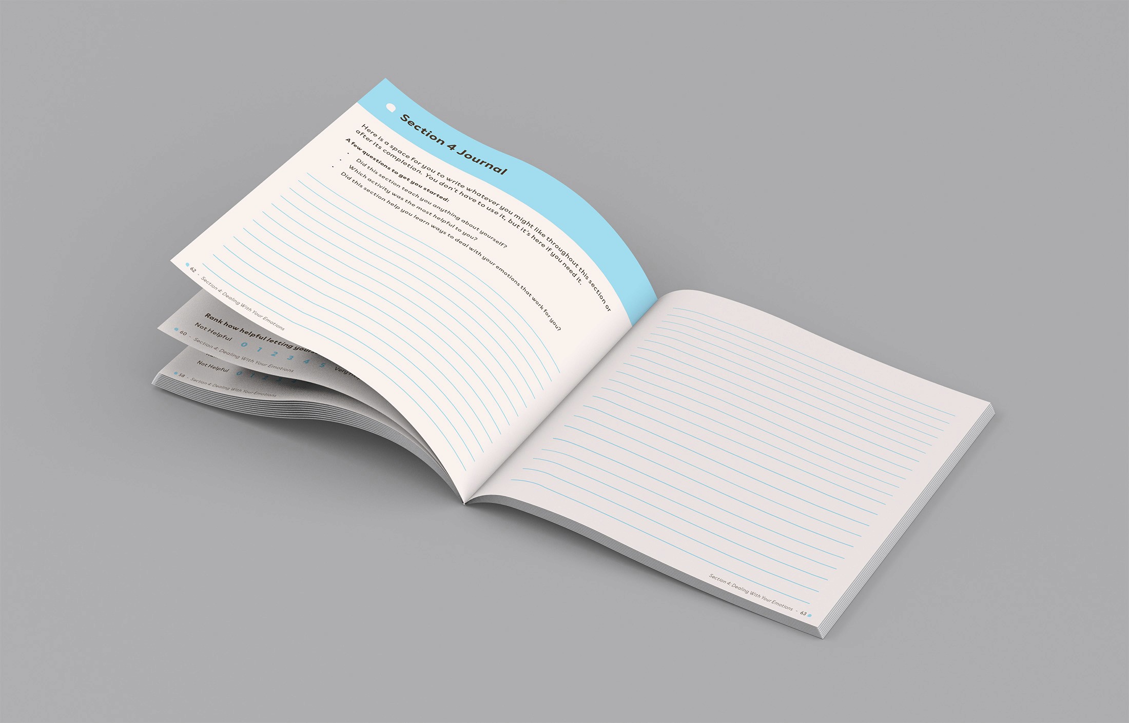 Spread showing a journal section of the book