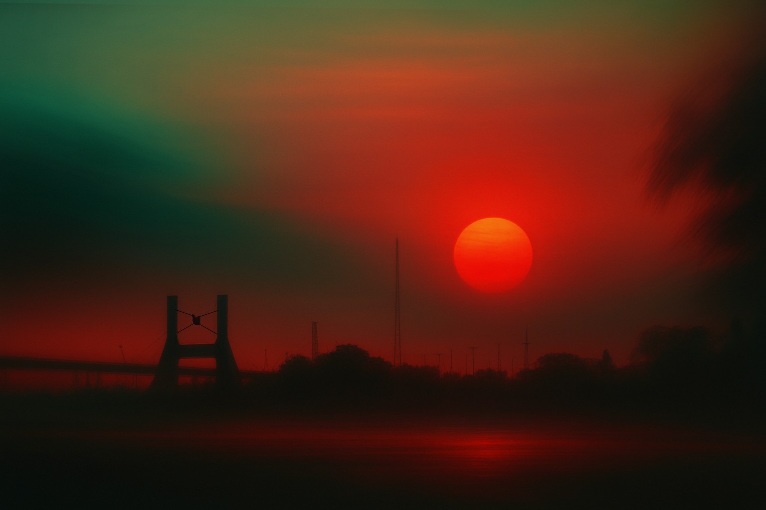 sunset on a body of water