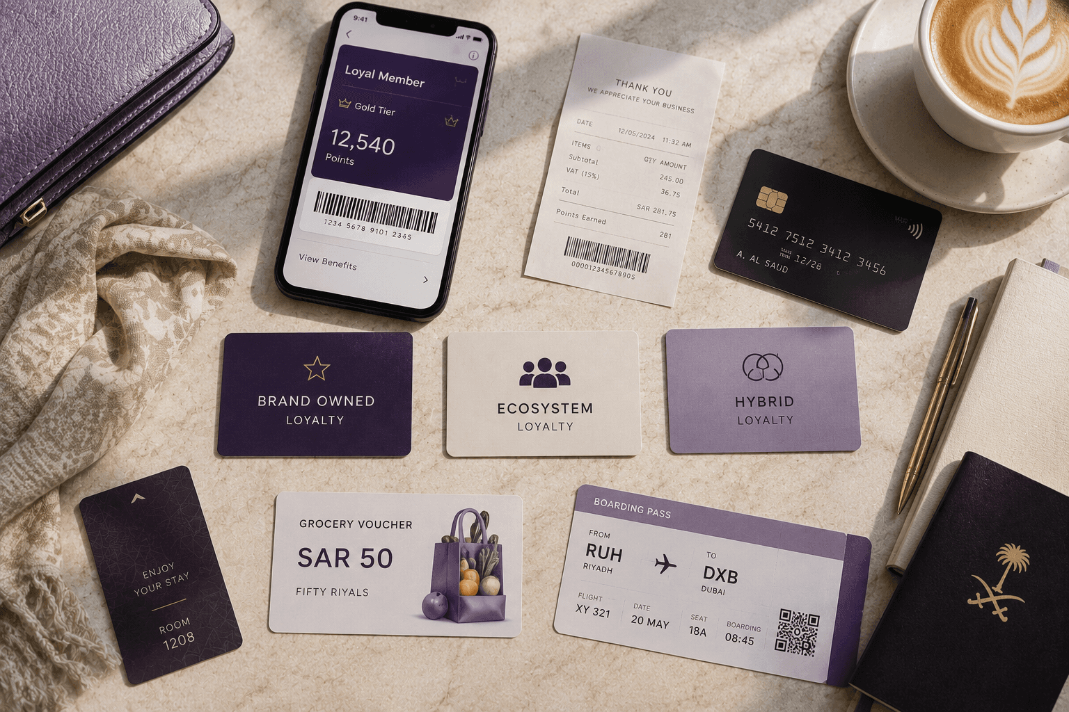 Customer completing mobile loyalty enrollment with reward details, privacy choices, and communication preferences at a retail checkout.