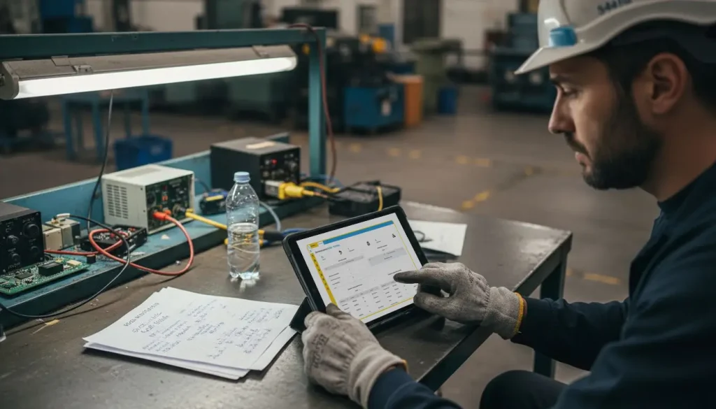 Un tecnico verifica la situazione delle formazioni nel proprio cantiere tramite il gestionale sicurezza sul lavoro su tablet