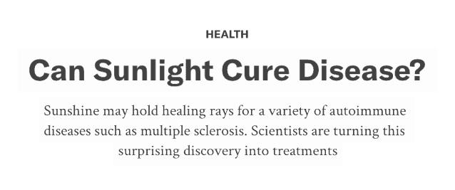 Scientific American article about curing diesases with sunlight