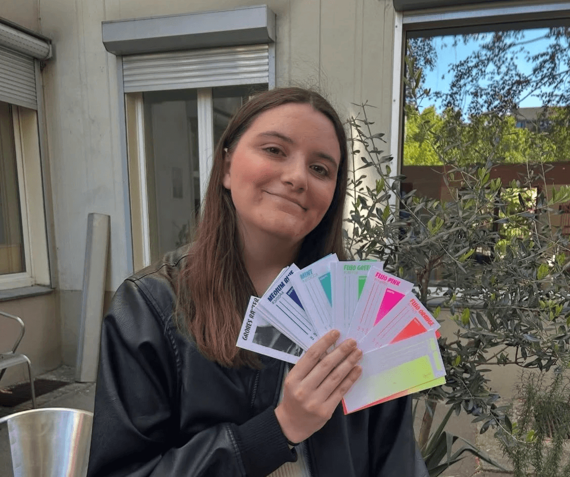 A young girl smiling